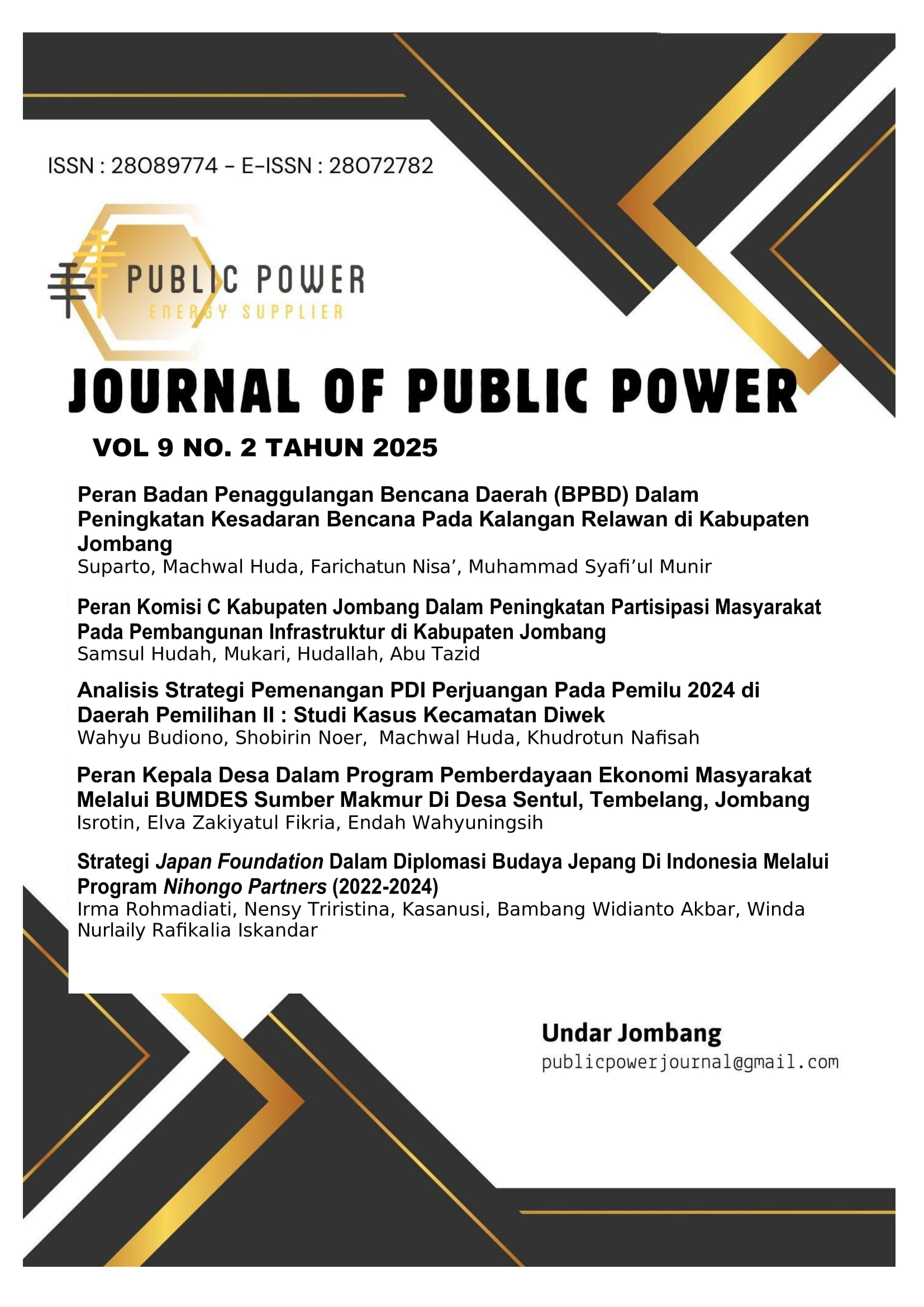 					View Vol. 9 No. 2 (2025): Journal of Power Public
				